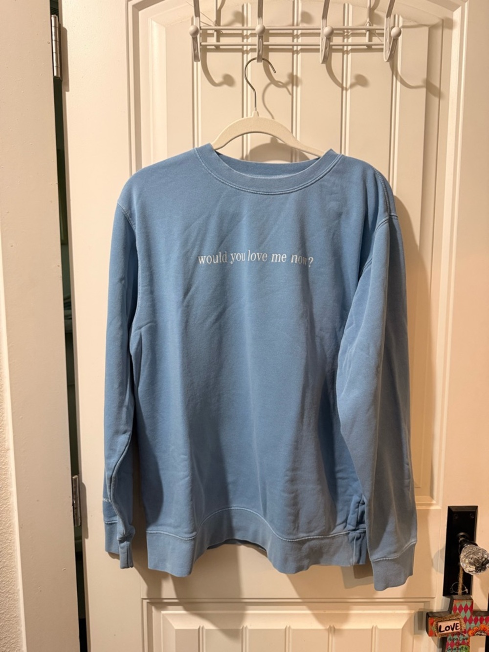 Joshua Bassett Merch Blue Crewneck Sweatshirt with White Script